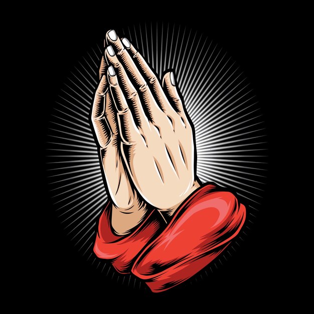 Ilustración de logo de mano rezando
