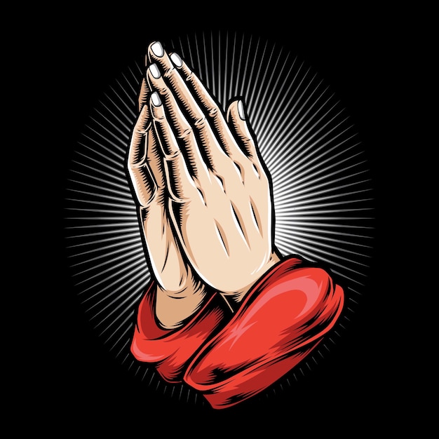 Ilustración de logo de mano rezando