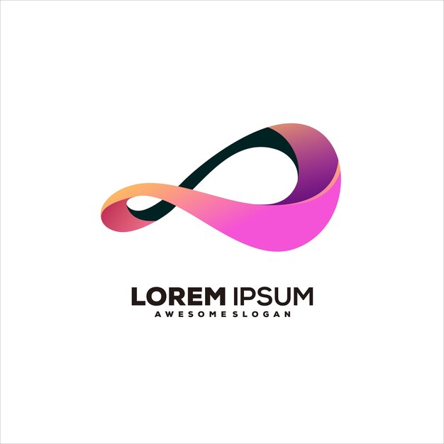 Ilustración de logotipo colorido infinito
