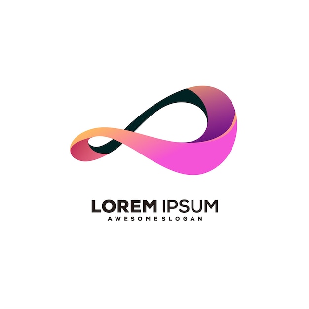 Ilustración de logotipo colorido infinito