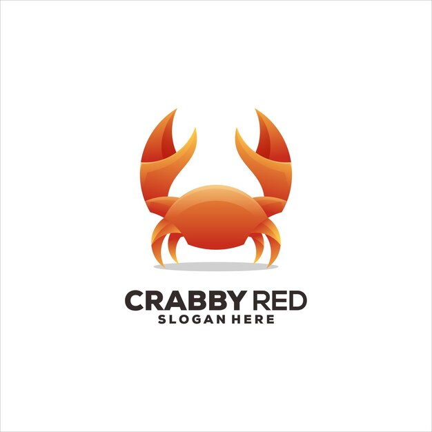 Ilustración de logotipo de diseño de logotipo degradado de cangrejo