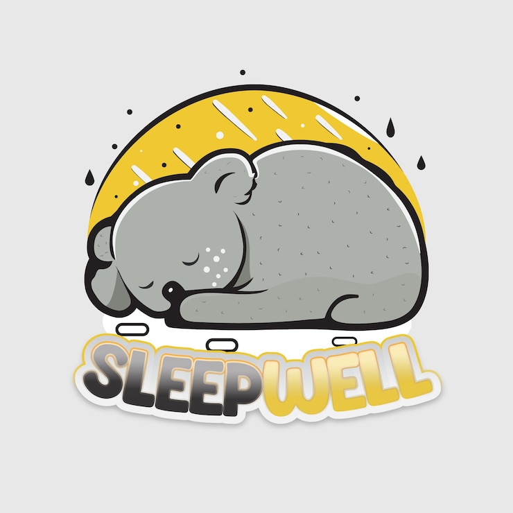 Vector gratuito ilustración del logotipo del koala durmiente