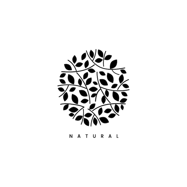 Vector gratuito ilustración de logotipo de marca de hoja natural