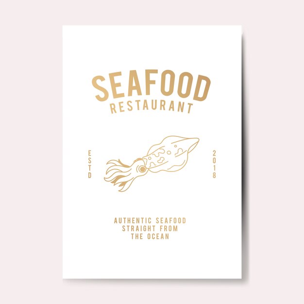 Ilustración de logotipo de restaurante de mariscos