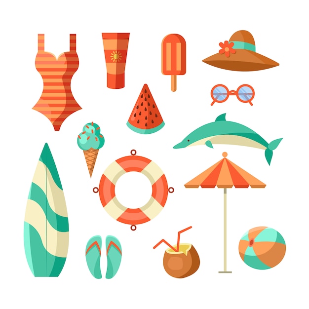 Ilustración de logotipo de verano. Horario de verano, disfruta de tus vacaciones.