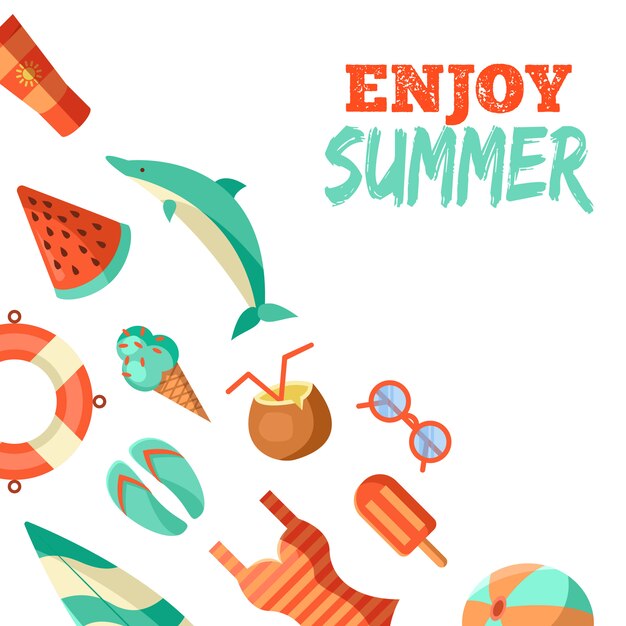 Ilustración de logotipo de verano. Horario de verano, disfruta de tus vacaciones.