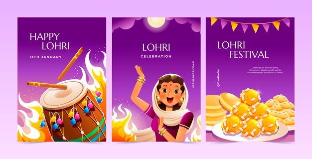 Ilustración de lohri degradado
