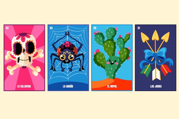 Vector gratuito ilustración de lotería mexicana dibujada a mano