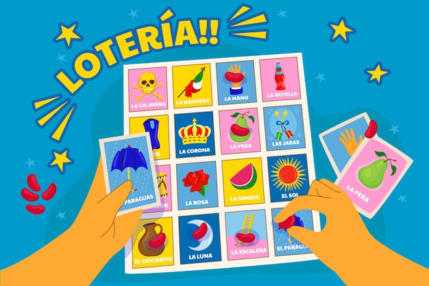 Vector gratuito ilustración de lotería mexicana dibujada a mano