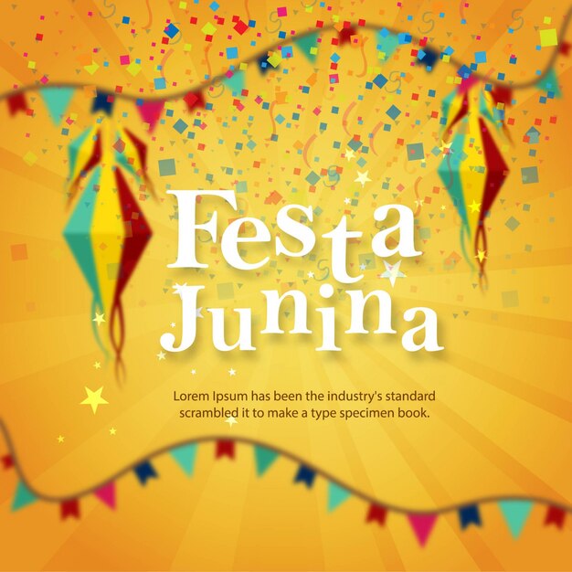Ilustración luminosa amarilla de festa junina