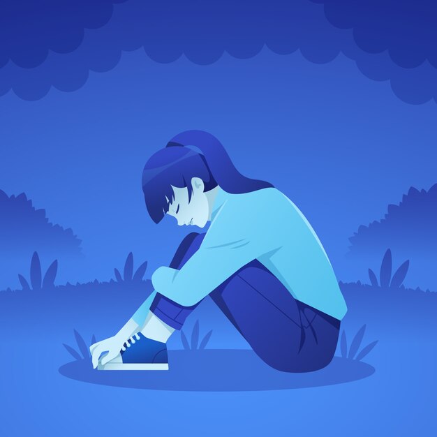 Ilustración del lunes azul degradado