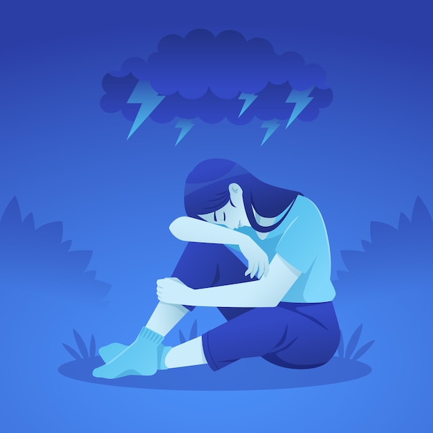 Ilustración del lunes azul degradado