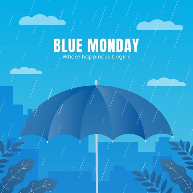 Ilustración del lunes azul gradiente