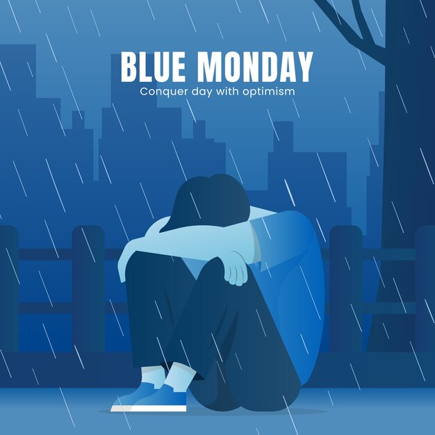 Ilustración del lunes azul gradiente