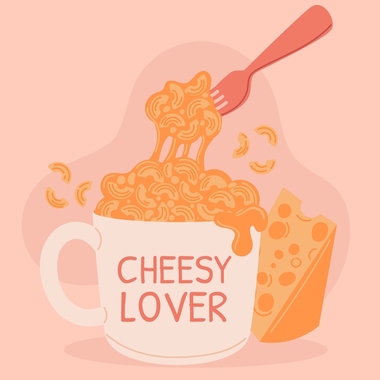 Vector gratuito ilustración de macarrones con queso dibujado a mano