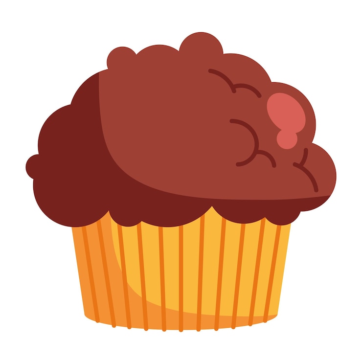 Vector gratuito ilustración de magdalena de chocolate
