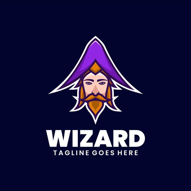 Ilustración del mago diseño del logotipo de la mascota