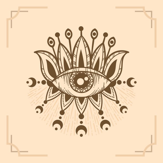 Ilustración de mal de ojo dibujado a mano