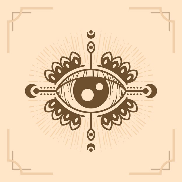 Ilustración de mal de ojo dibujado a mano