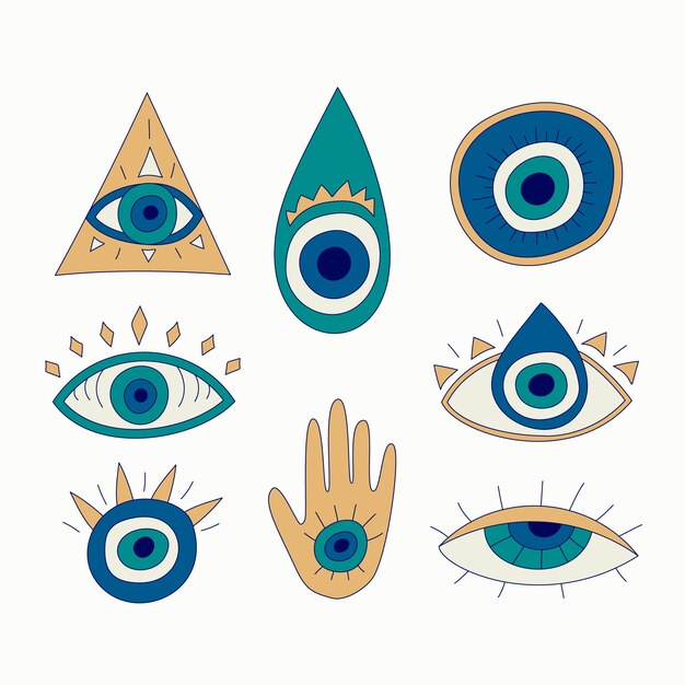 Ilustración de mal de ojo dibujado a mano