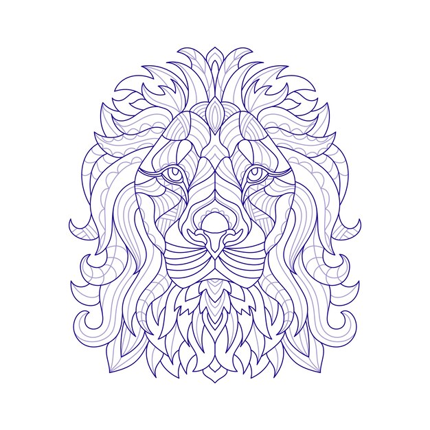 Ilustración de mandala animal dibujado a mano
