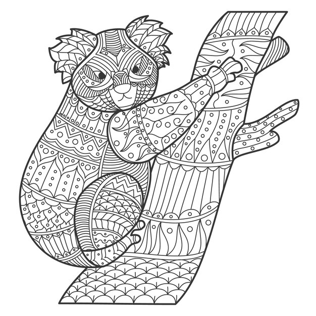 Ilustración de mandala animal dibujado a mano