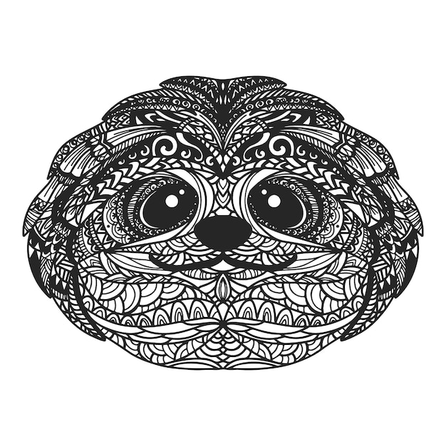 Ilustración de mandala animal dibujado a mano