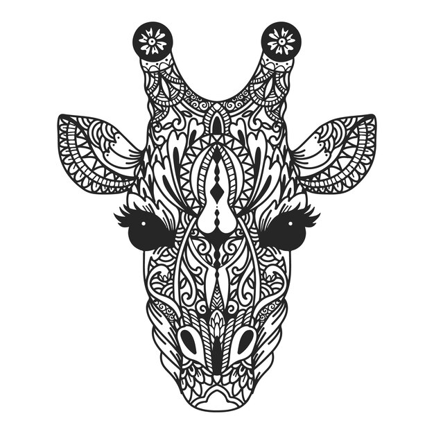 Ilustración de mandala animal dibujado a mano
