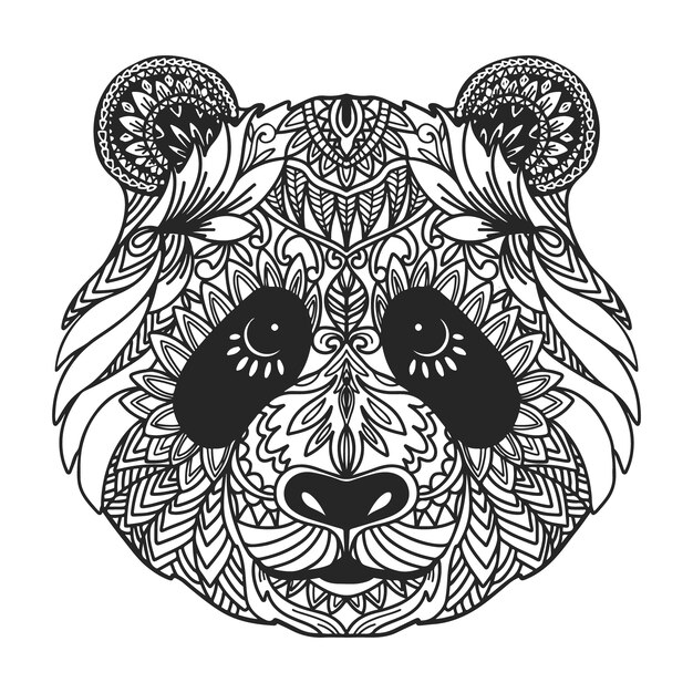 Ilustración de mandala animal dibujado a mano