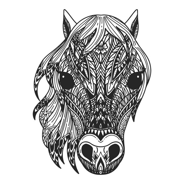 Ilustración de mandala animal dibujado a mano