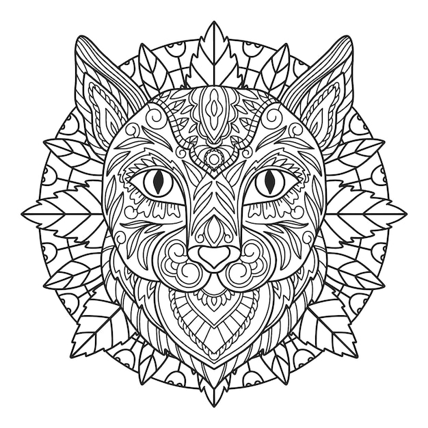 Vector gratuito ilustración de mandala animal dibujado a mano