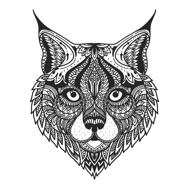 Ilustración de mandala animal dibujado a mano