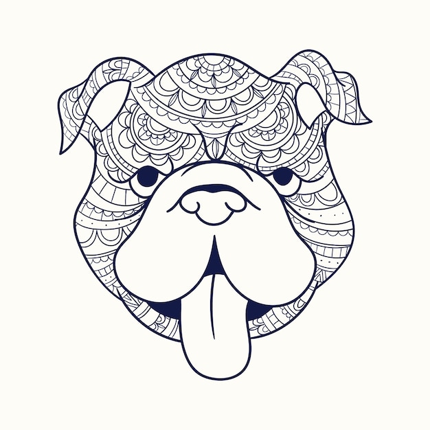 Ilustración de mandala de animales dibujada a mano