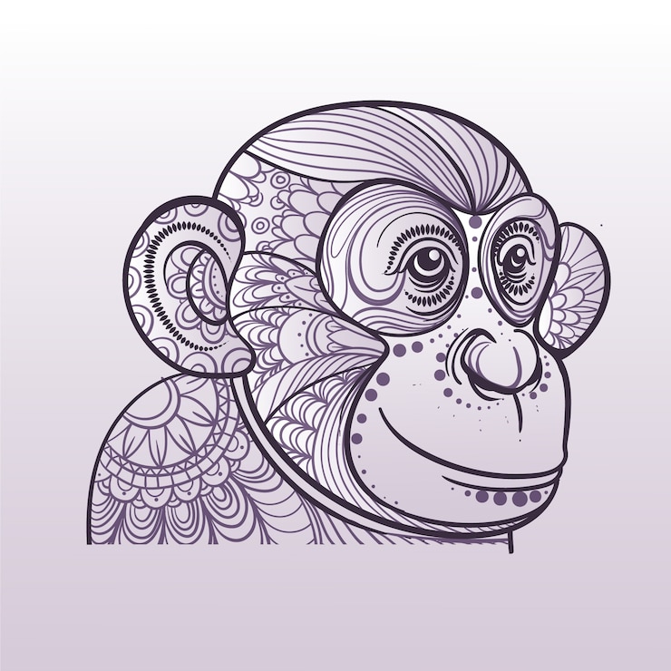 Vector gratuito ilustración de mandala de animales dibujada a mano