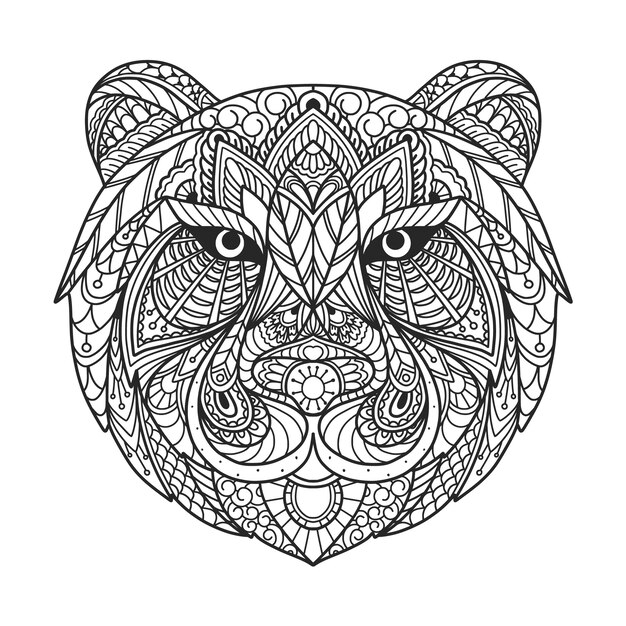 Ilustración de mandala de animales dibujada a mano
