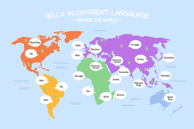Ilustración de mapa de niños dibujados a mano