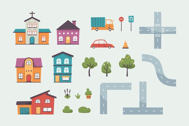 Ilustración de mapa de niños dibujados a mano
