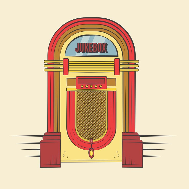 Vector gratuito ilustración de máquina de discos dibujada a mano