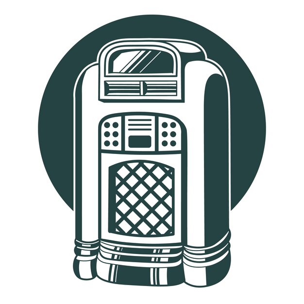 Ilustración de máquina de discos dibujada a mano