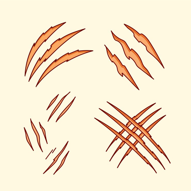 Vector gratuito ilustración de marcas de garras dibujadas a mano