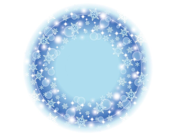 Vector gratuito ilustración de marco de invierno abstracto redondo vectorial con un espacio de texto aislado en un fondo blanco.