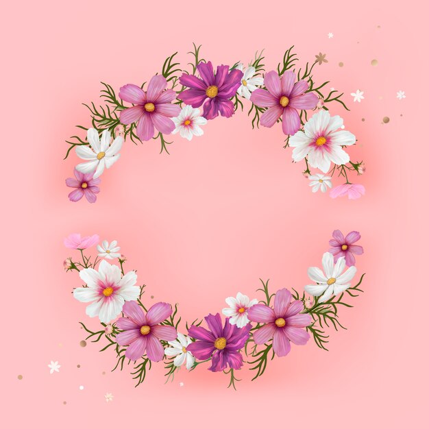 Ilustración de marco de maqueta floral