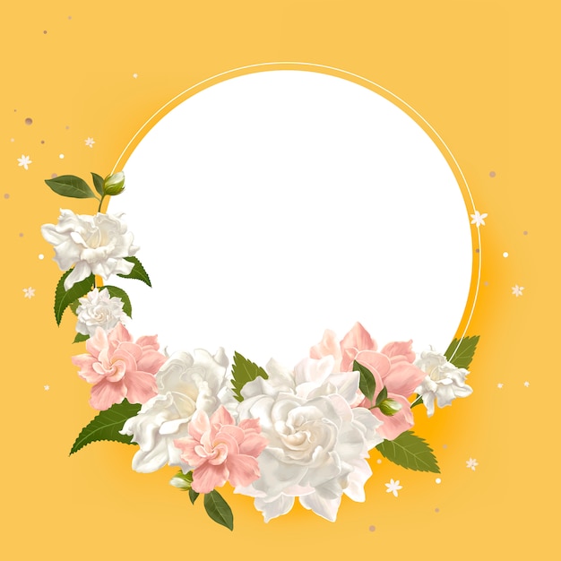 Vector gratuito ilustración de marco de maqueta floral
