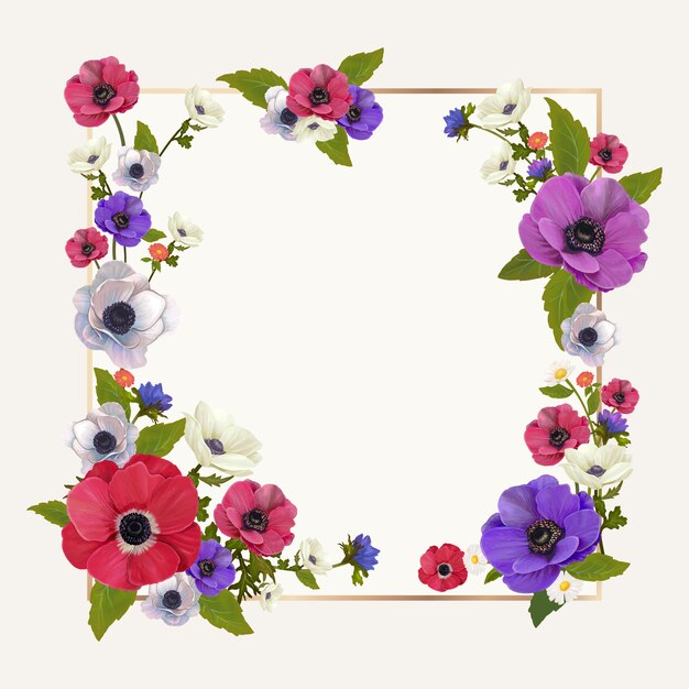 Ilustración de marco de maqueta floral