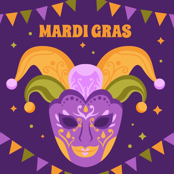 Vector gratuito ilustración de mardi gras plana