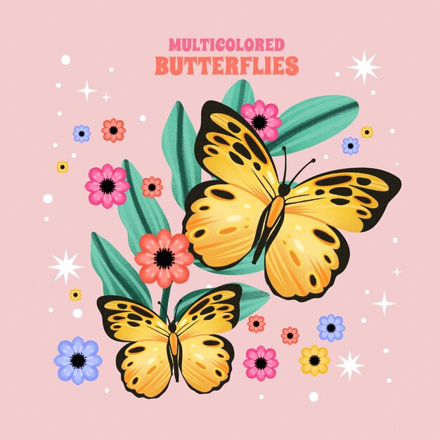 Ilustración de mariposa en acuarela