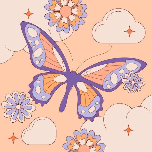 Ilustración de mariposa dibujada a mano