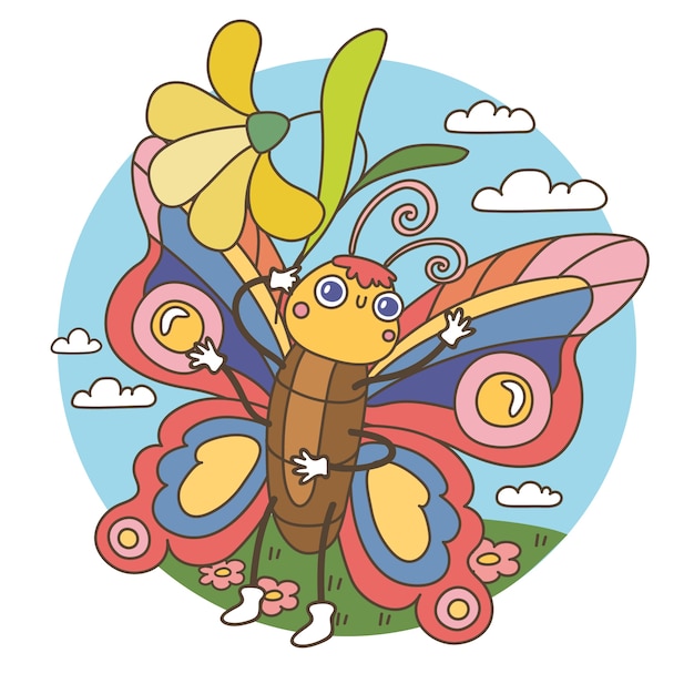 Ilustración de mariposa dibujada a mano