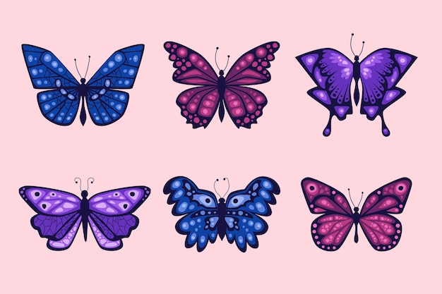 Ilustración de mariposa de diseño plano