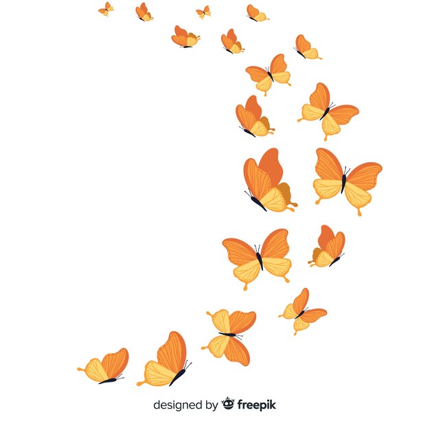 Ilustración mariposas realistas volando